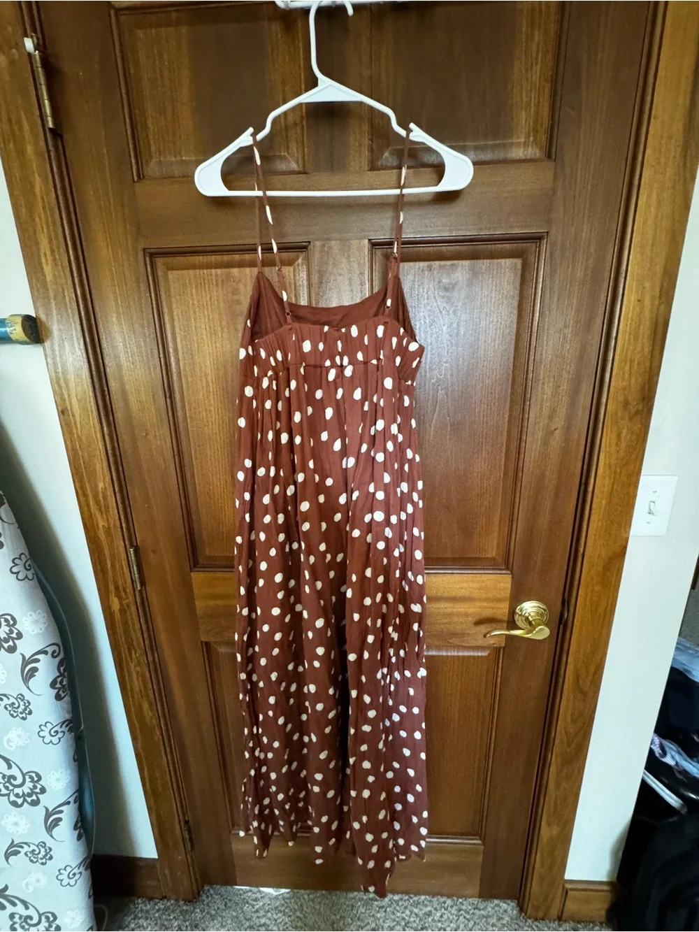 Abercrombie & Fitch Rust Polka Dot Slip Dress